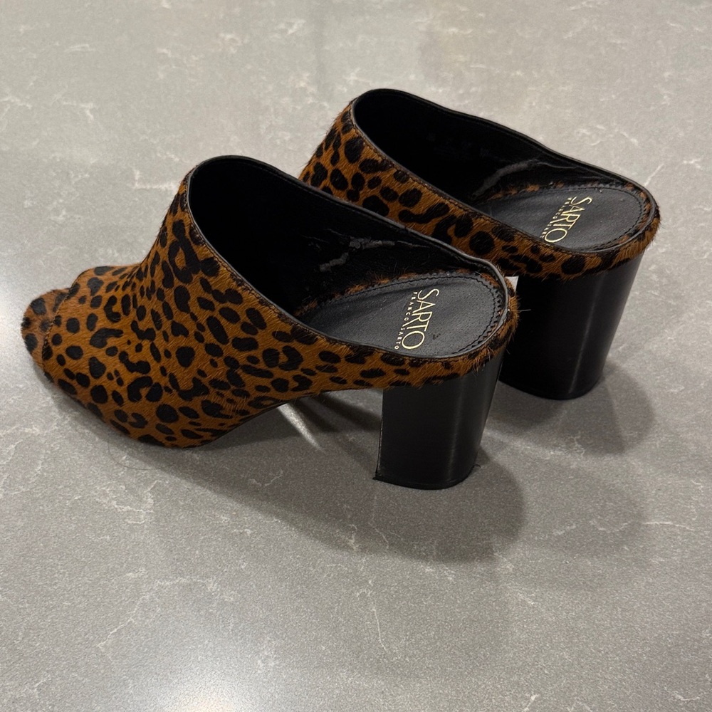 Franco Sarto Animal Print Mules Real Fur (cowhide) - Picture 2 of 9